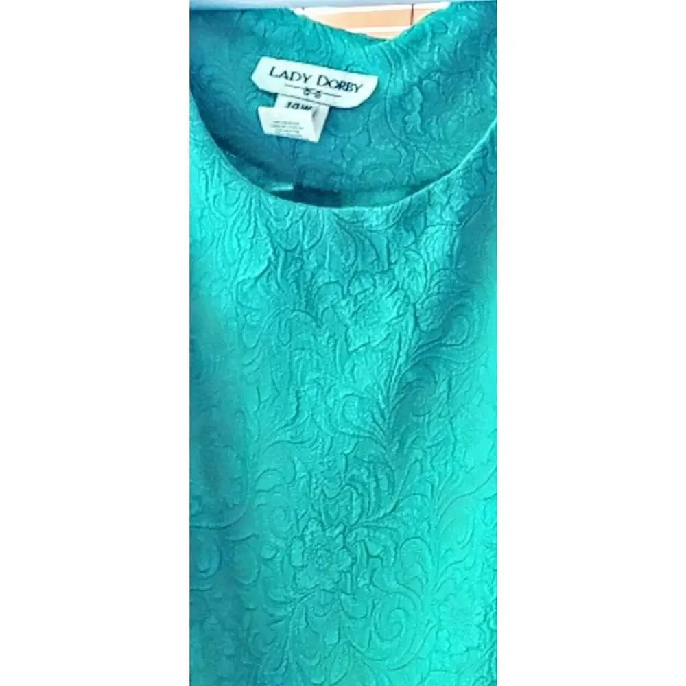 Vintage Lady Dorby 2 Piece Skirt Set 14W NWOT Emerald Green Jacquard Textured